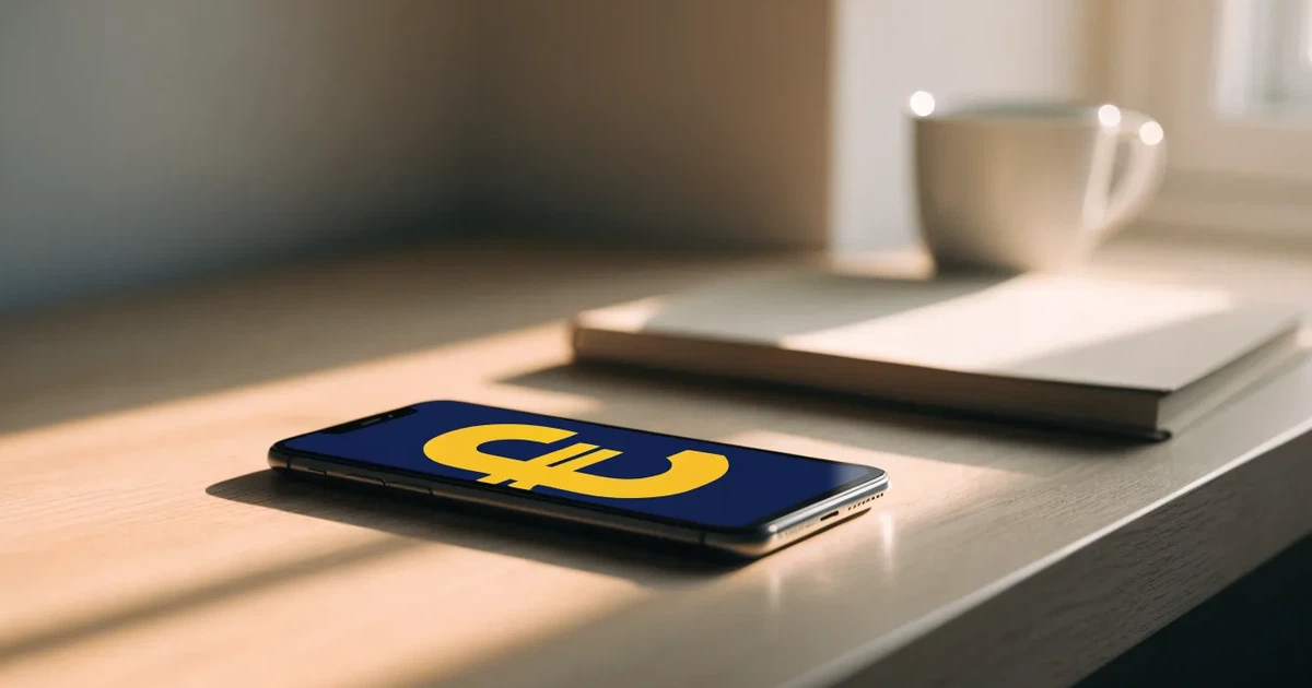 Ein Laptop mit geschlossenem Deckel steht neben einer Kaffeetasse und einem Notizbuch auf einem hellen Schreibtisch.