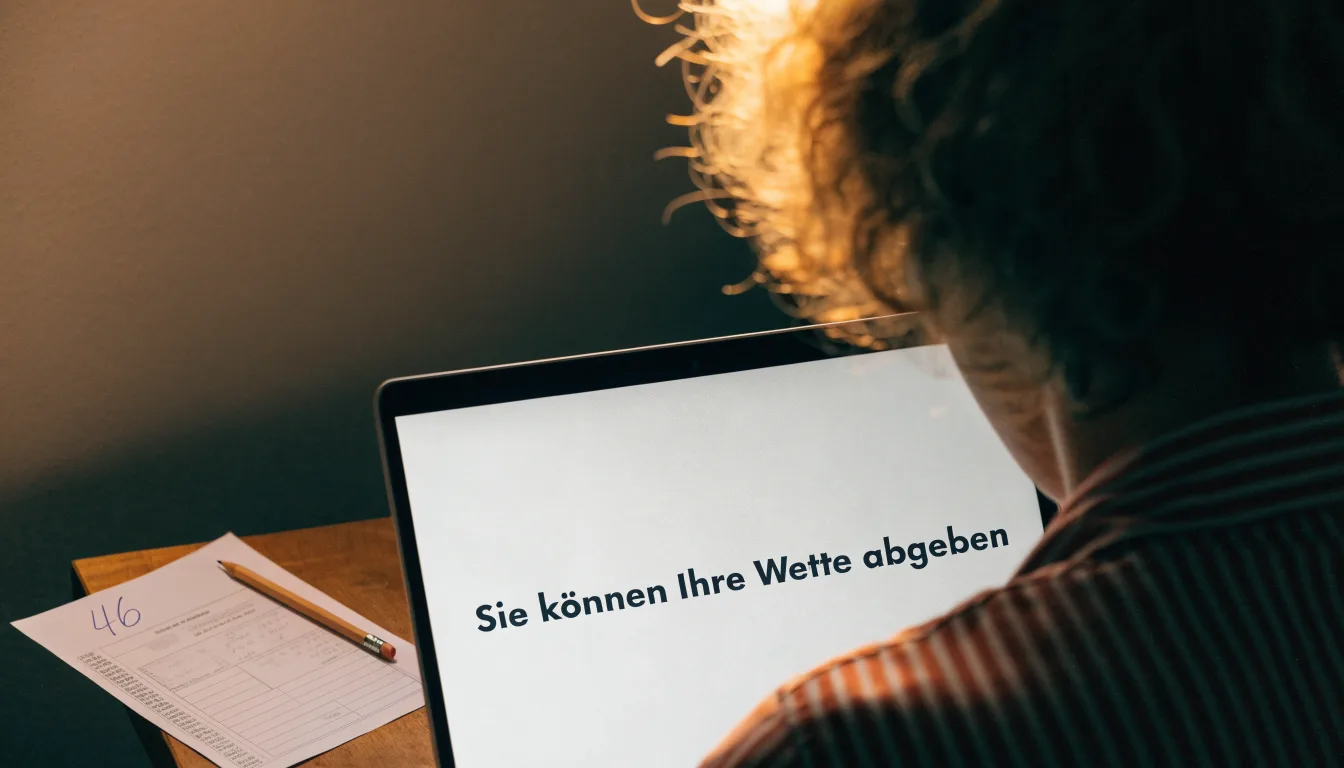 Ein Richterhammer aus Holz liegt auf einer polierten Tischplatte neben einer Messingwaage, im Hintergrund ein verschwommenes Bücherregal.