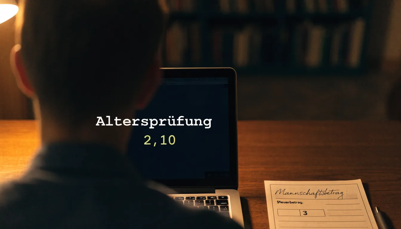 Eine Balkenwaage aus Messing steht neben einem hölzernen Richterhammer auf einem dunklen Pult, im Hintergrund ein unscharfes Bücherregal.